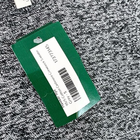 Hawker Rye Sweater Mens Small Heather Grey Cotton Cashmere Blend Crew Neck NWT - Picture 3 of 9